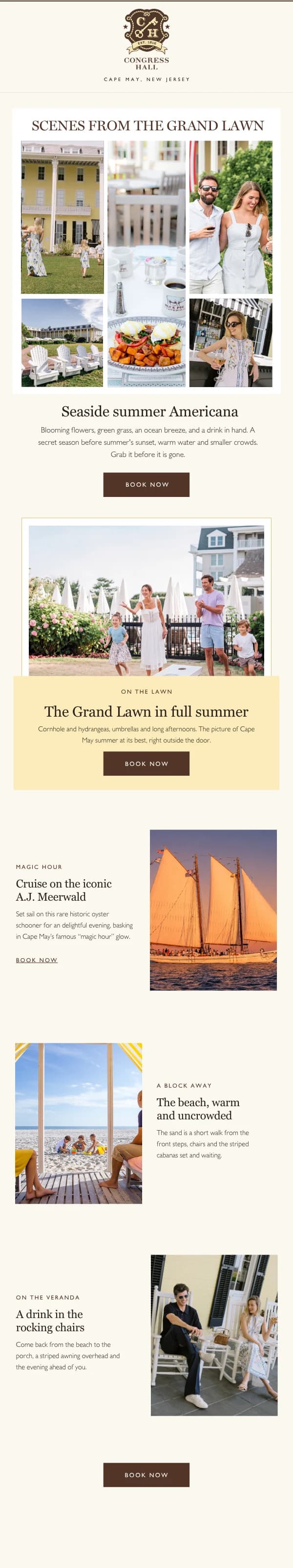 Congress Hall email design for Scenes from the Grand Lawn.