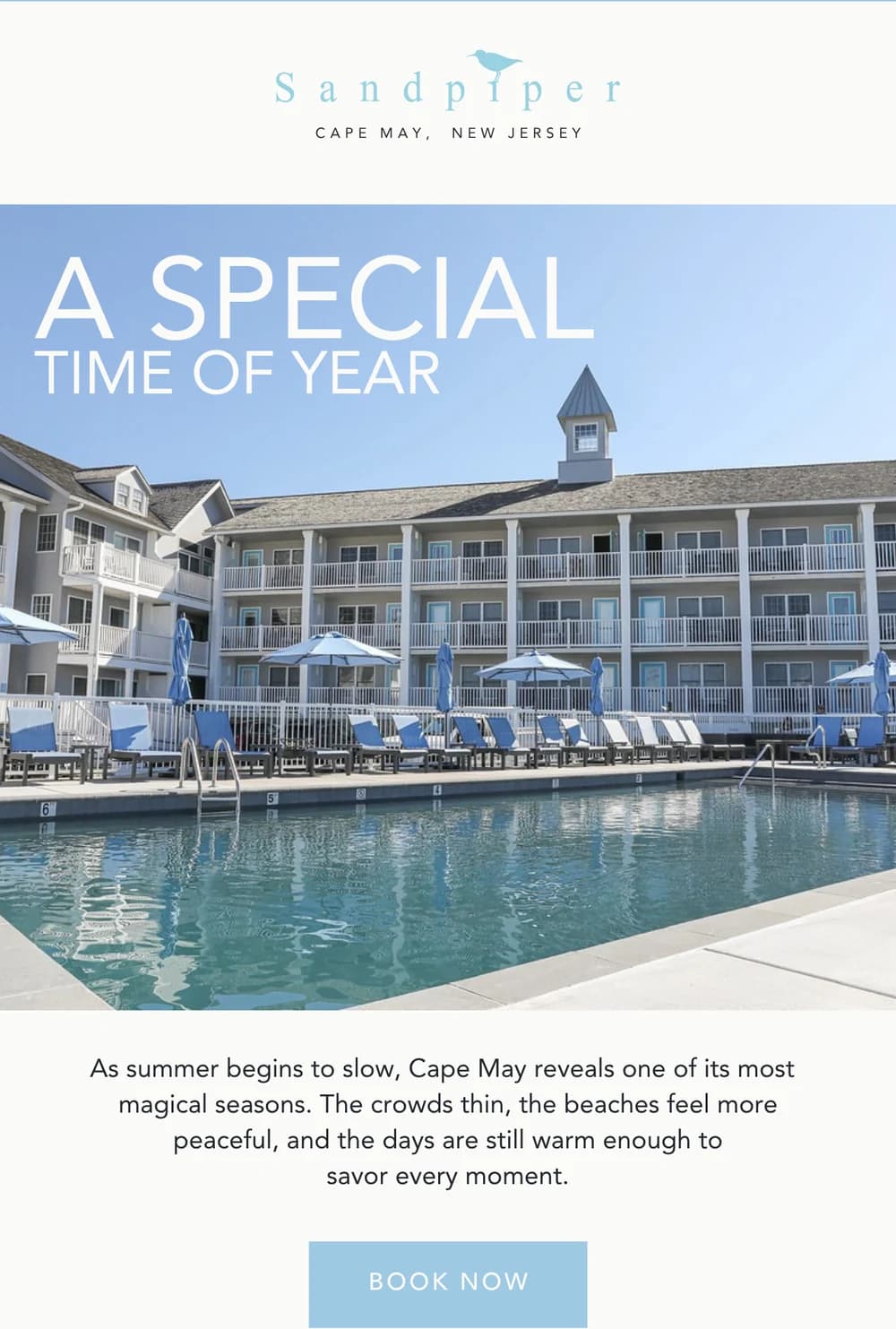 Sandpiper Beach Club email design for Best Kept Secret.