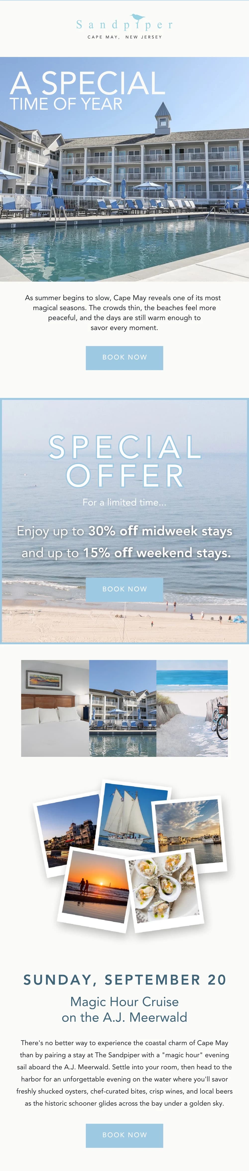 Sandpiper Beach Club email design for Best Kept Secret.