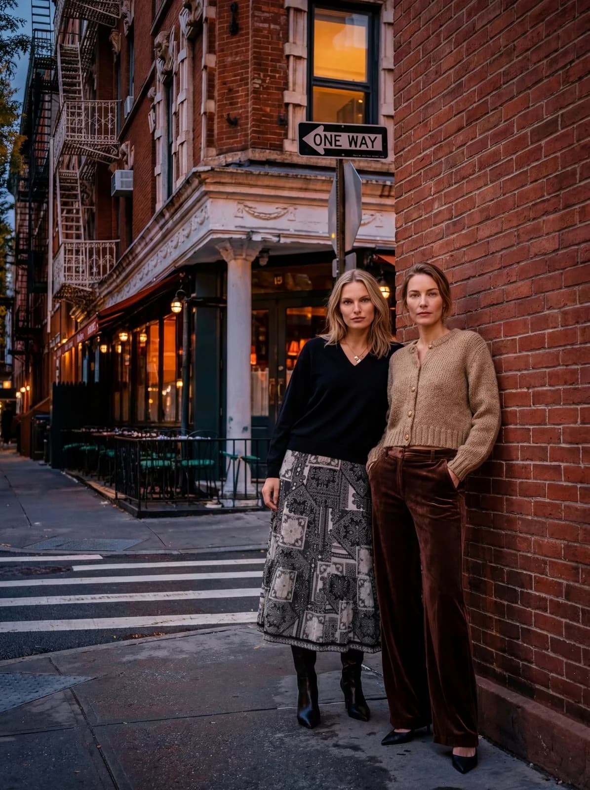 Cartolina: Two autumn looks on a New York street.